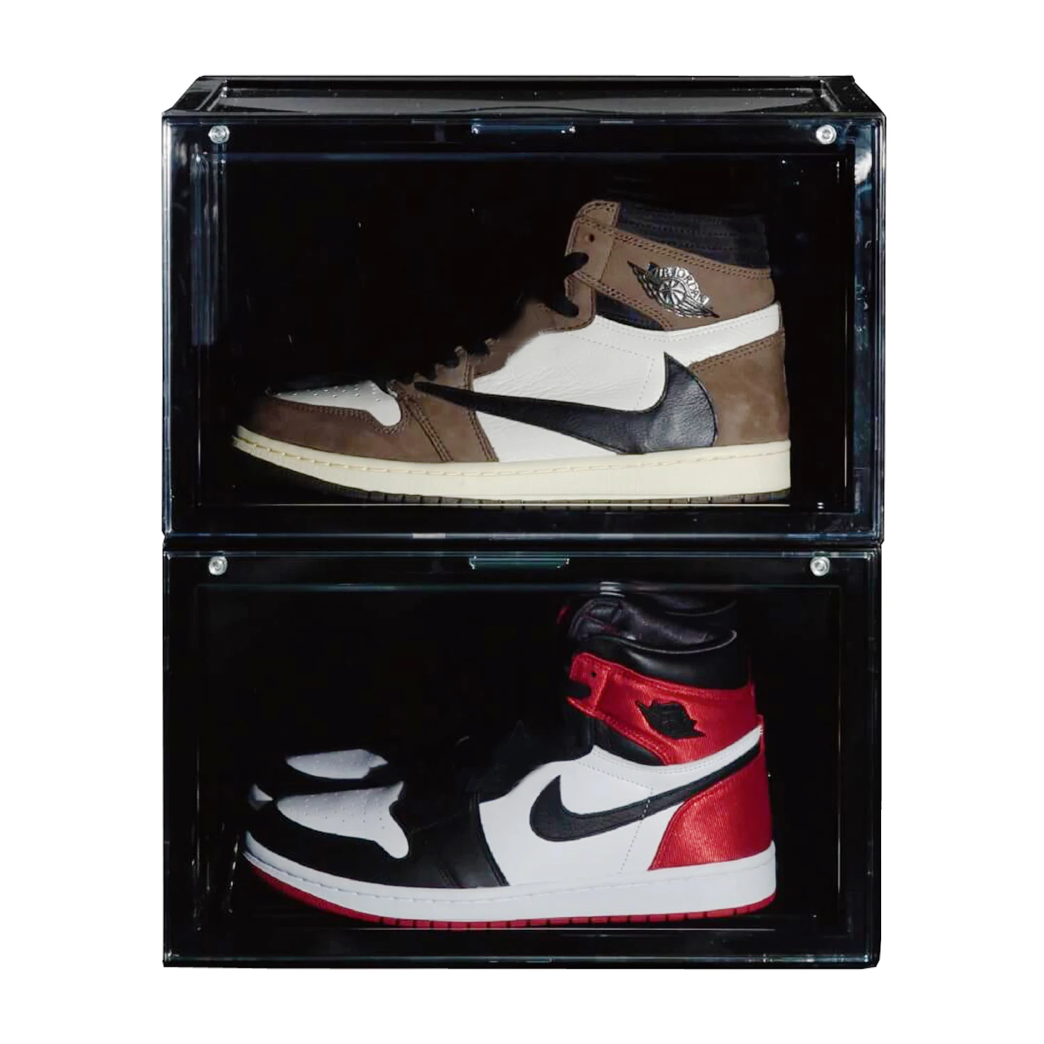 
New double ventholes design plastic transparent shoe box stackable for wholesale 