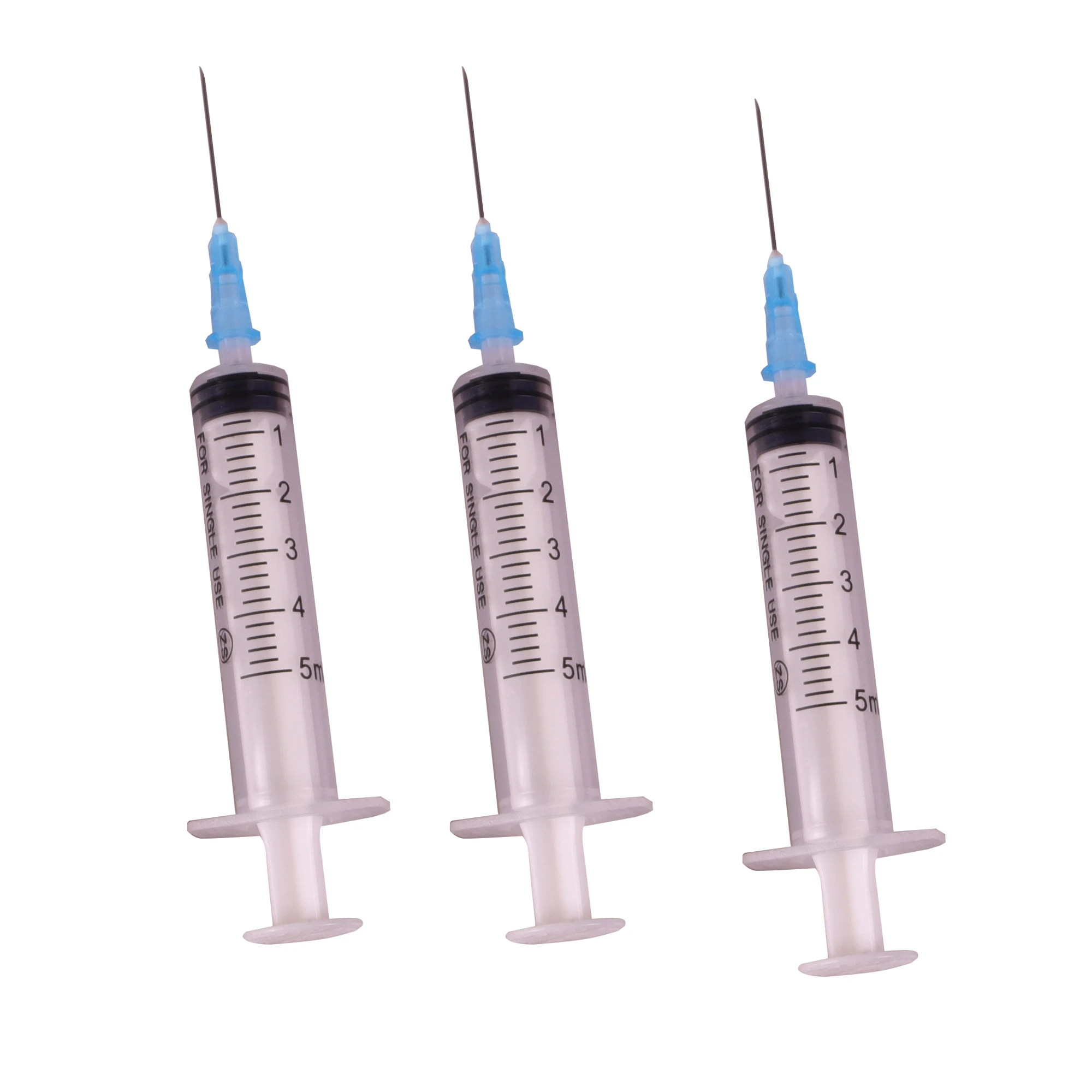 Sterilized disposable plastic injection syringe for hospitai use