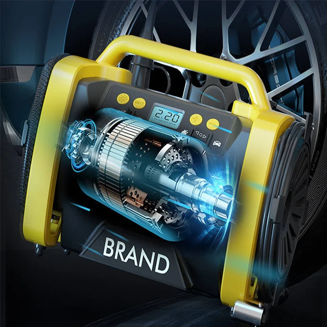 YANTU AM42B double cylinder cordless portable air compressor tyre pump digital automatic electric 12V car tire inflators machine