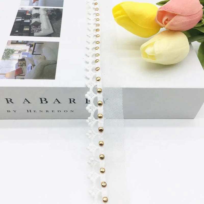 Wholesale Polyester Bead Trimming Design Lace Trims