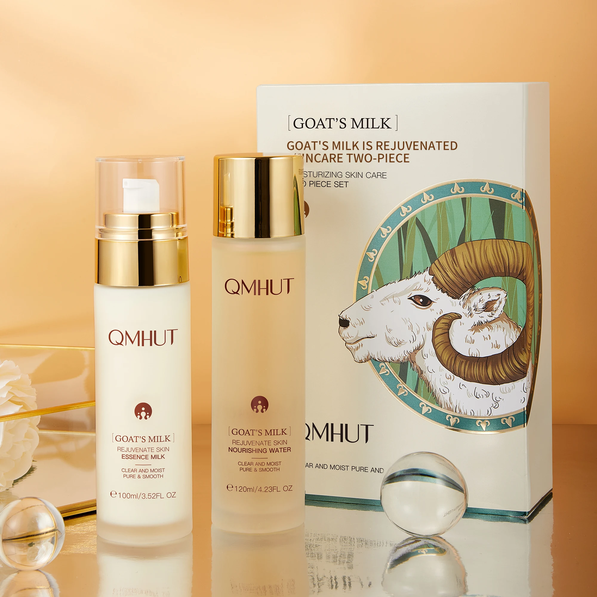 Direct Factory Private Label Goat Milk Facial Lotion Toner Firming Tender Skin Brightening Skincare Kit