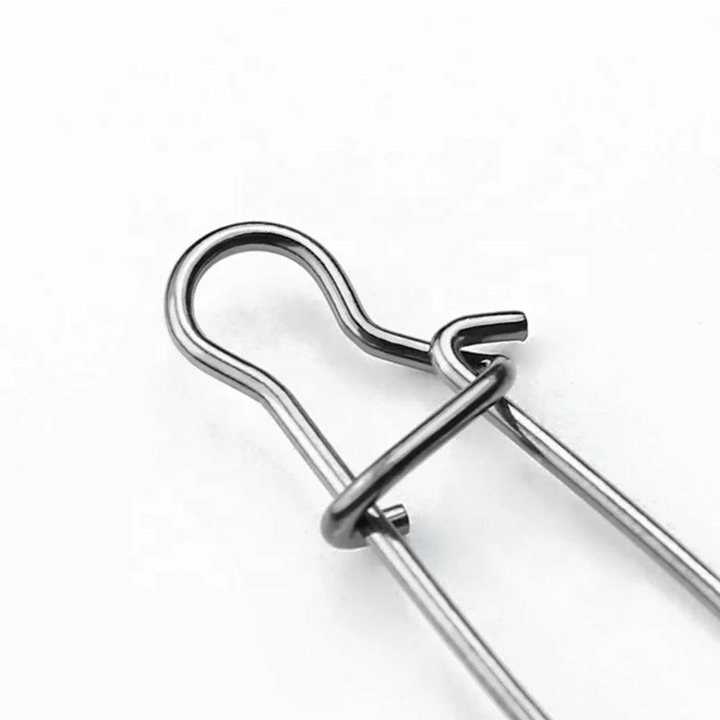 200pcs 0# 1# 2# 3# Matt Black  Fishing hooked Snap Fishing Swivel Safety Snap Line Lure Connector Fishing Accessories