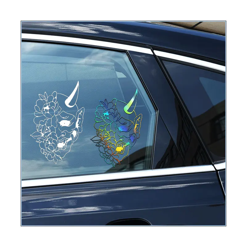 Flower Demon Hannya Mask Car Stickers Decals for Exterior Japanese JDM Style Tuning Accessory Waterproof Vinyl Sticker Removable