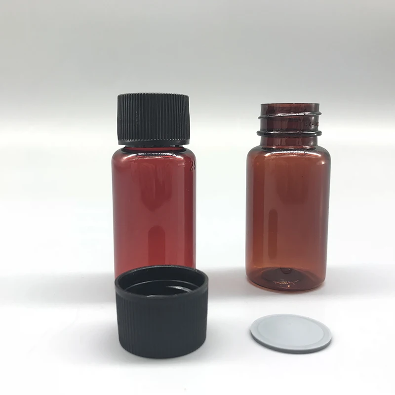 
Cleaning shop Pharmaceutical 25ml empty PET plastic Amber liquid small bottle with screw cap 
