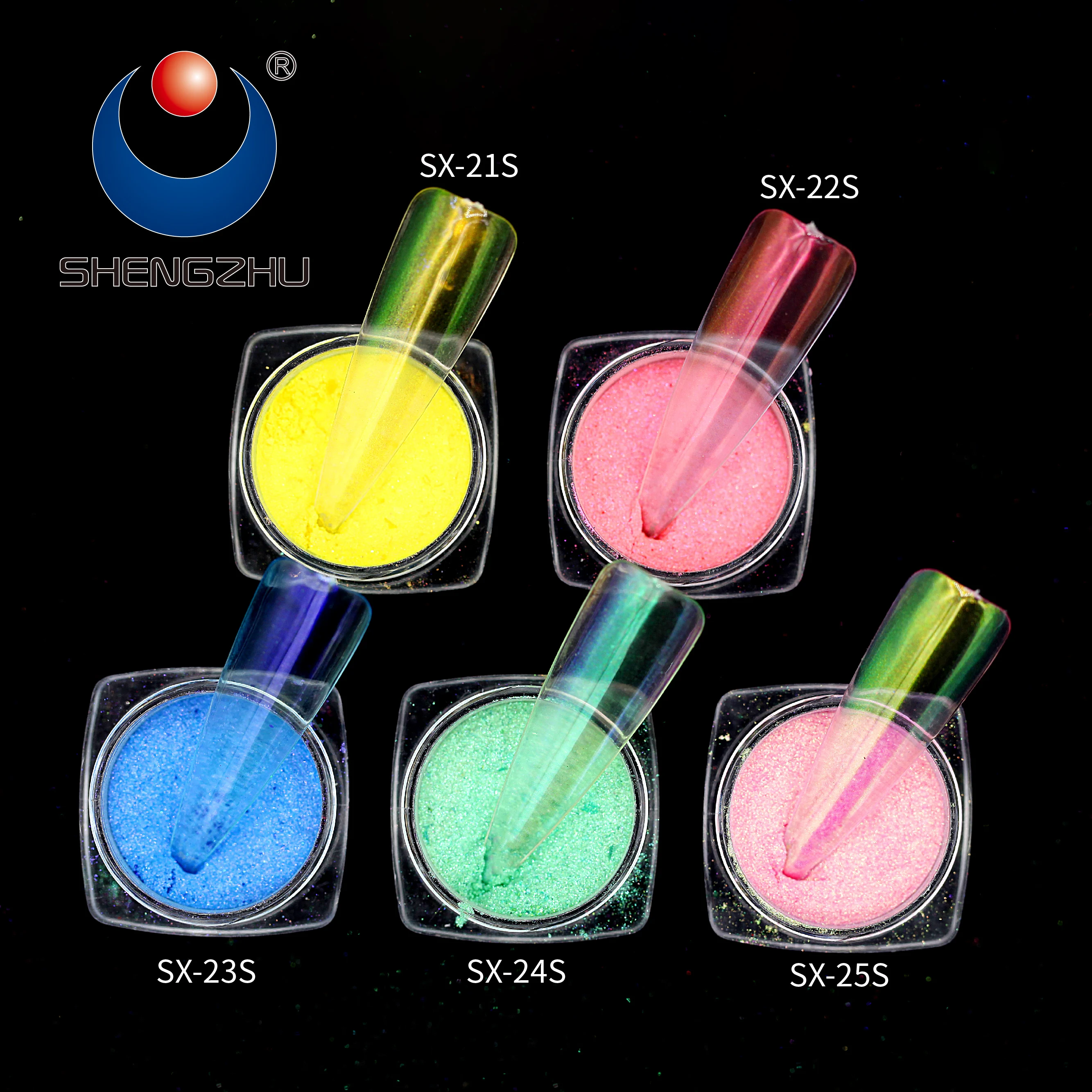 hot sale SX series candy aurora powder for chrome nail effect for nail rubbing nail gel polish