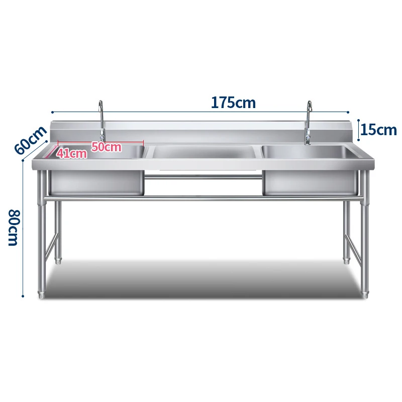 Grace Stainless Steel Single Sink Dirty Dish Cleaning Working Table/Kitchen Laundry Sink Bench