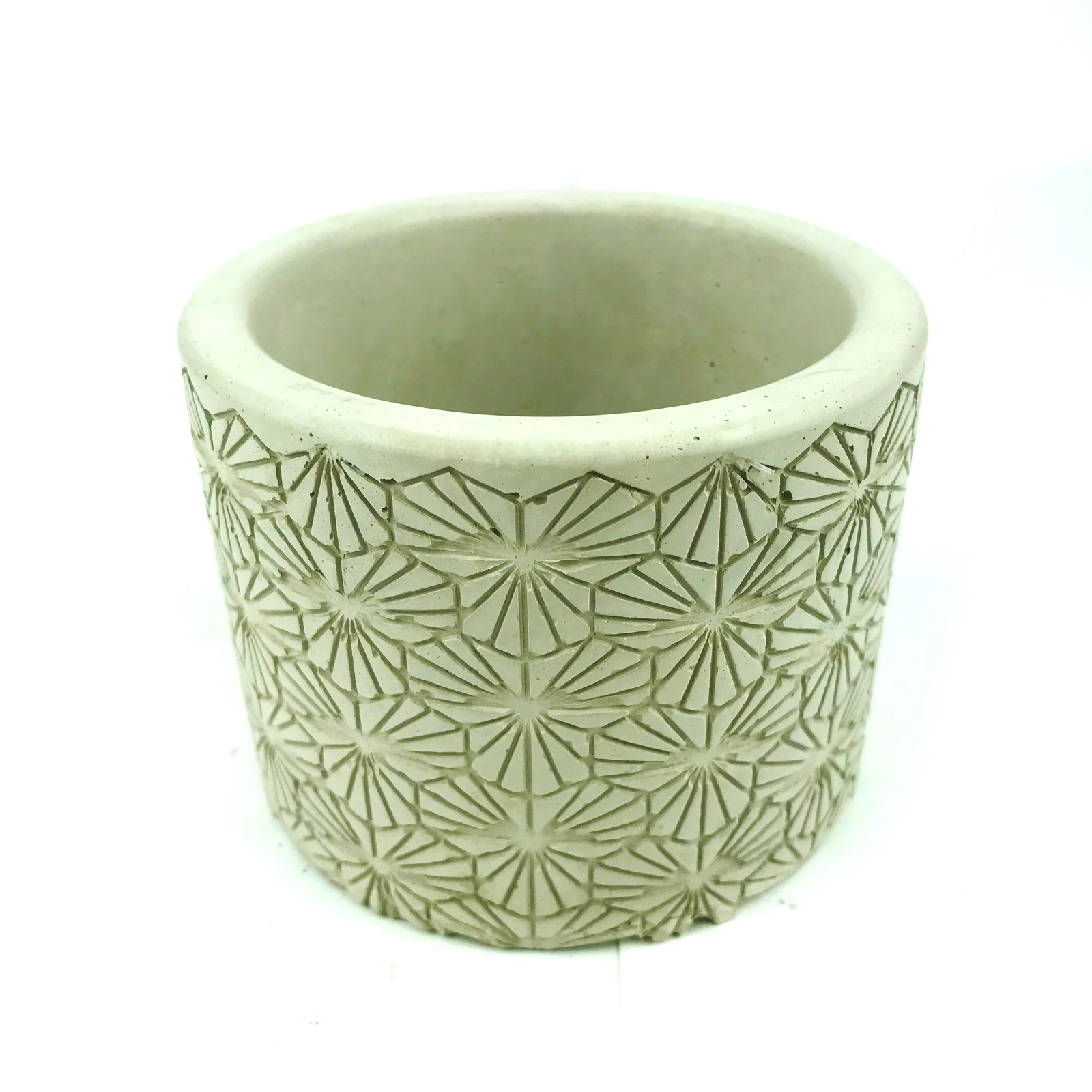 OEM Round fish scale leaf clover flower pot with stripes silicone mold cement plaster Silicone Resin Mold flowerpot molds