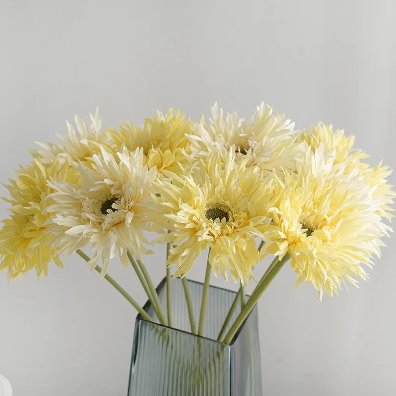 MACTING Artificial Yellow Flowers Gerbera Daisies Silk Flowers for Home Kitchen Wedding DIY Decorations