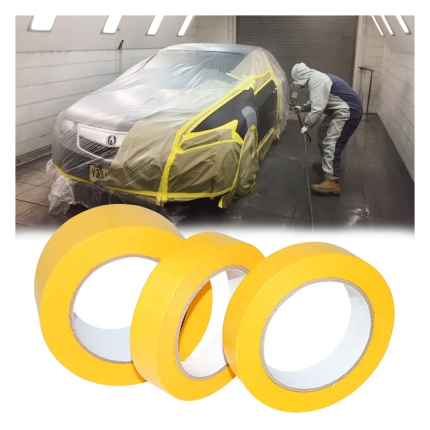 Customized High Temperature Resistance Car Masking Tape 3mm jumbo supplier Price Autobody Automotive Tape For Painting