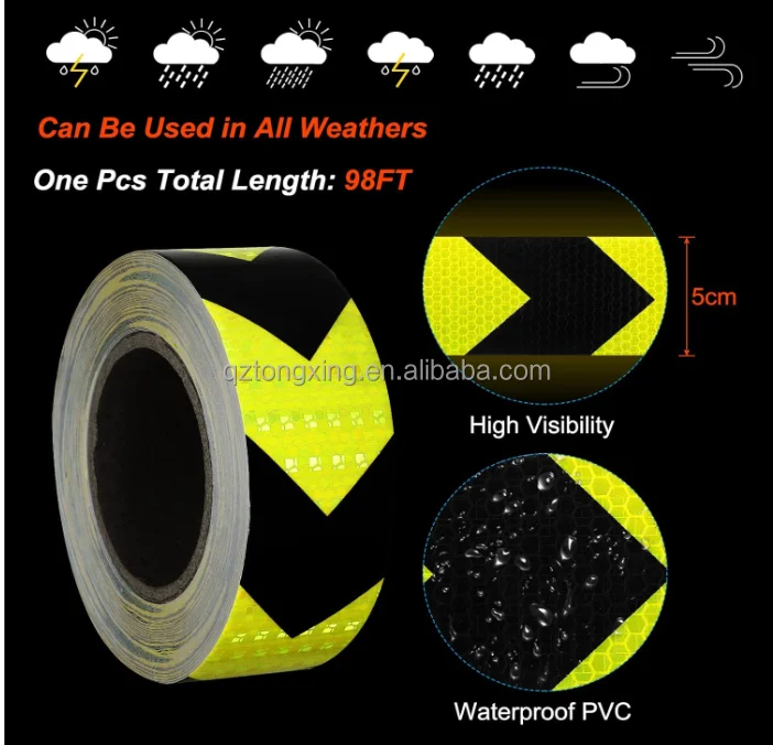 Safety red and white DOT-C2 high visibility reflective tape for truck and road