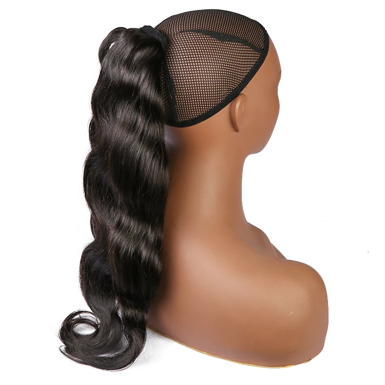 Wholesale Factory Supply 100% Brazilian Virgin Hair Body Wave Human Ponytail Extension