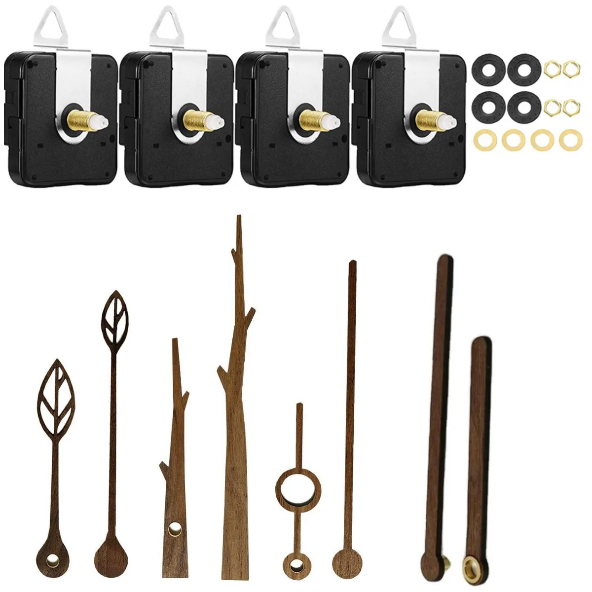 Walnut Wood Clock Hands Accessories for Wall Clock Repair Replacement Quartz Clock Movement Mechanism