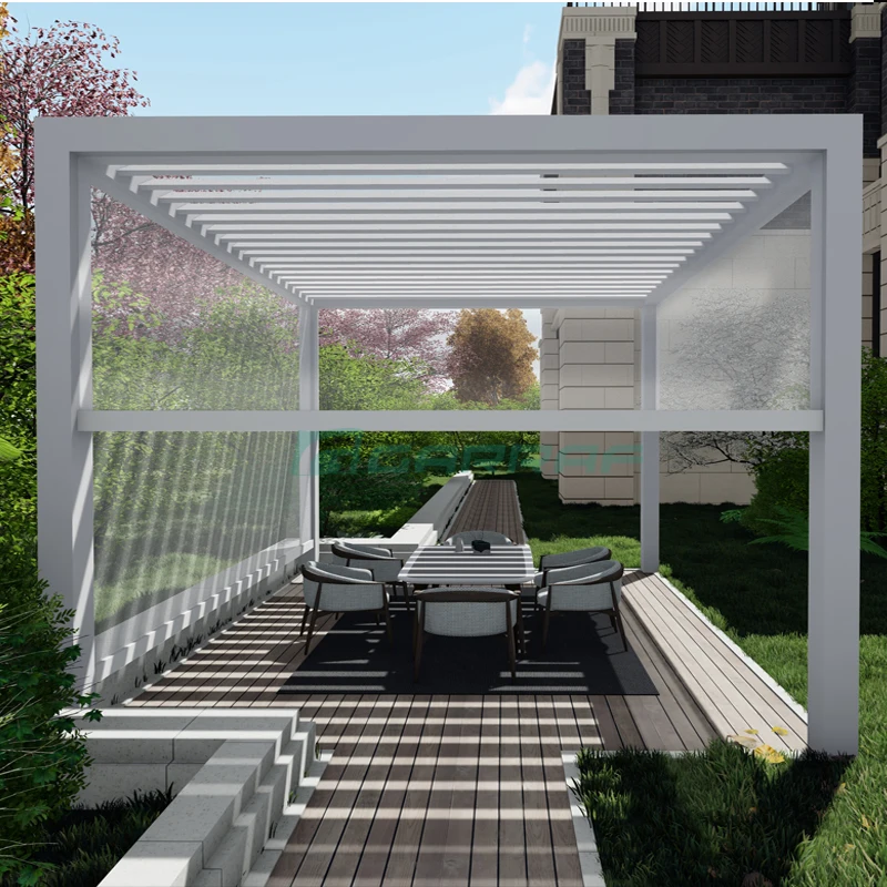 Wholesale Outdoor Living Waterproof Electric Louver Roof Awning Canopy Gazebo Bioclimatic Aluminum Pergola