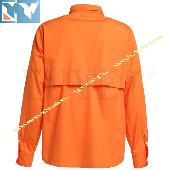 YUYET China Factory Cheap fireproof shirt hi vis cotton fr welding construction long sleeve work shirts