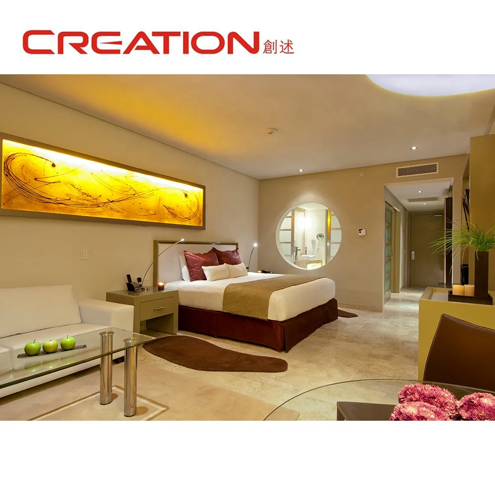 Custom complete set high quality resort hotel furniture bedroom double