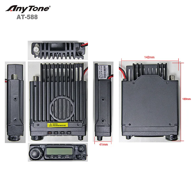 Anytone AT-588 UHF Mobile Radio High power 60W 136-174Mhz 400-490Mhz 2 way radio BF