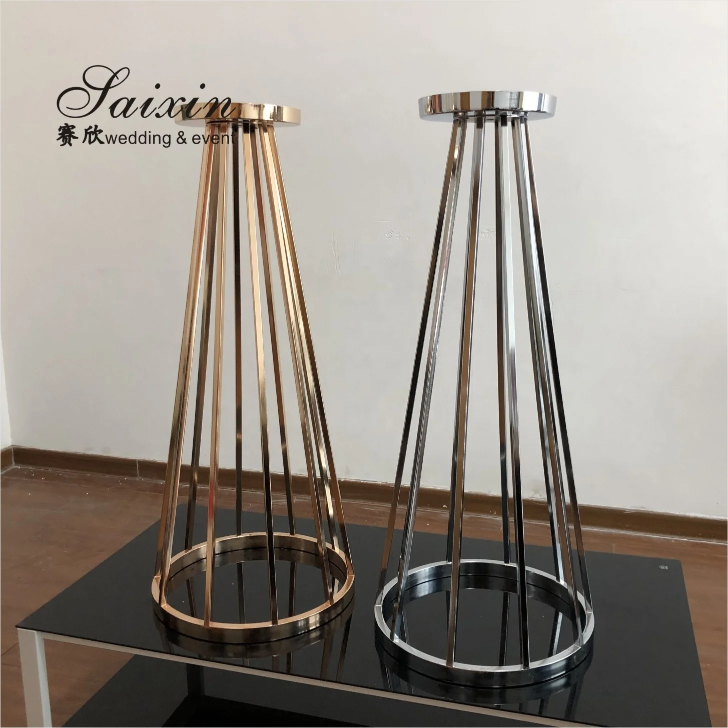 ZT-417G  Hot selling  gold metal flower stand for wedding table centerpieces