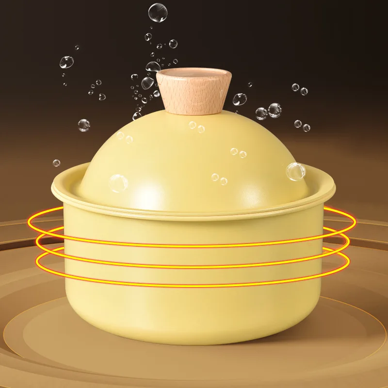 Custom Simple and Fresh Household Aluminium Stock Pot Set Double Bottom Thickened Non-Stick Combination Modern Design Gift Pot