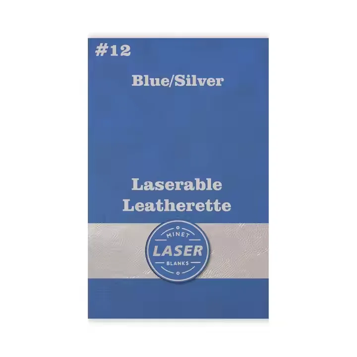 Wholesale High Quality Blank Leatherette Patches Premium Leatherette Engraving Sheet Blue Color Laser In Silver