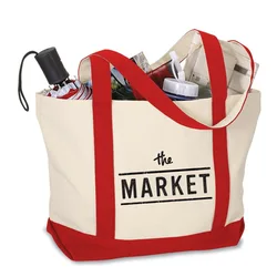 Custom Logo Customization Printed Grocery Bag Eco-friendly Large Capacity Shoulder Handle Canvas Tote Shopping Bags
