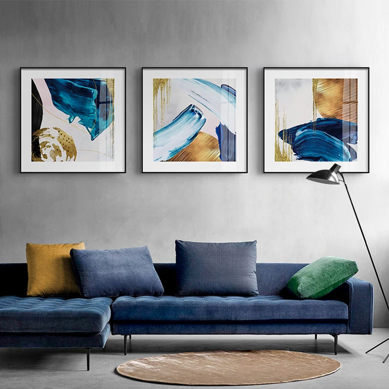 Set of 3 Newest Design Abstract Canvas Wall Art Decor Colourful Modern Painting for living room