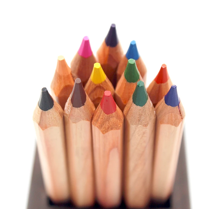 High Quality Hexagonal Colored Pencils Set Big Jumbo Cedar Wood Colour Pencils Wholesale
