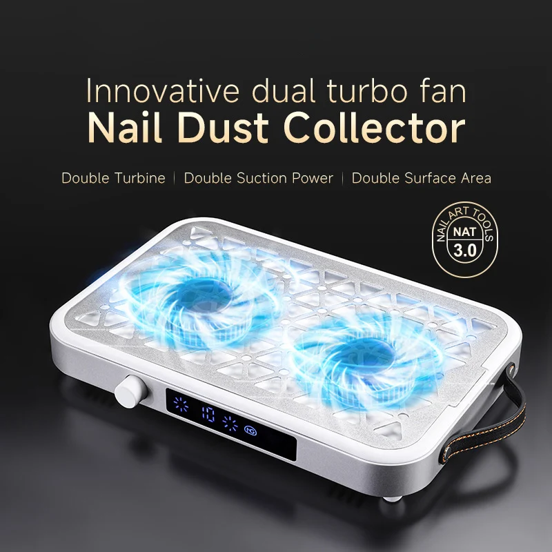 High Power 48W Professional Portable Nail Machine Manicure Vacuum Cleaner Nail Dust Collector With Innovative Dual Turbo Fan