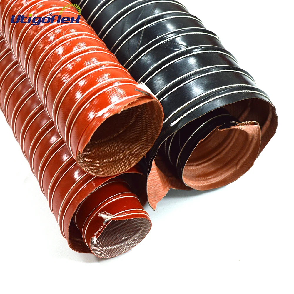 High temperature resistance double-layer of silicone coated glass fiber fabric duct