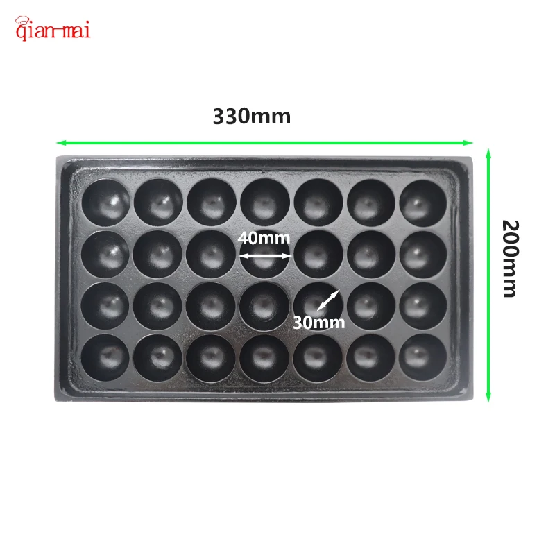 Commercial Electricity Fish Ball Waffle Machine Wholesale 28 Holes Non-stick Snack Round Ball Machine Plate Grill Machine
