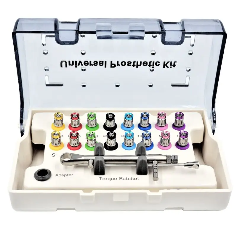 Dental Equipment Surgical Universal Toolbox Manual Tools Kit Dental Implant Torque Wrench With 16 Screw Drivers
