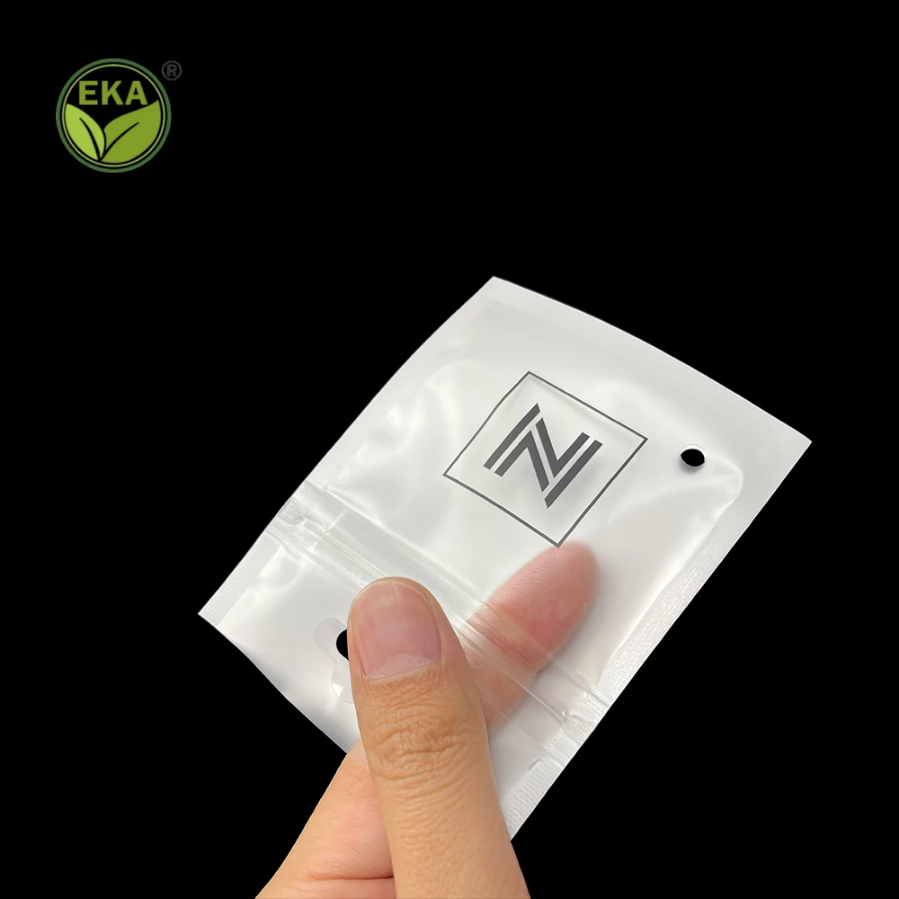 Three-side sealing semi-transparent bone bag Self-sealing sealing data cable USB flash disk storage plastic window bag
