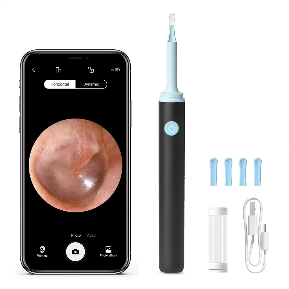 Wifi Endoscope Visible Ear Cleaner Wireless 5MP Hd Wifi Visual Silica Ear Spoon Cleaner With Camera Ear Wax Removal Tool Kit