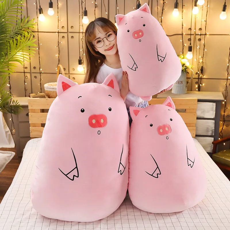 Kawaii Cat Pillow With Zipper Only Skin Without PP Cotton Biscuits Plush Animal Doll Toys Big Cushion Cover Peluche Gift