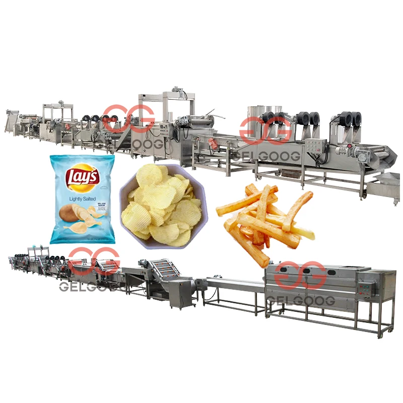 High Efficient French Fries Production Line Crisps Making Machinery Potato Crisp Sticks Making Potato Chips Plant Cost