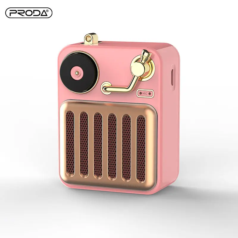 Mini Retro Fashion Speaker Tf Card Fm Radio Portable Rechargeable Mini Wireless Loud Bluetooth Speaker For Home Outdoor