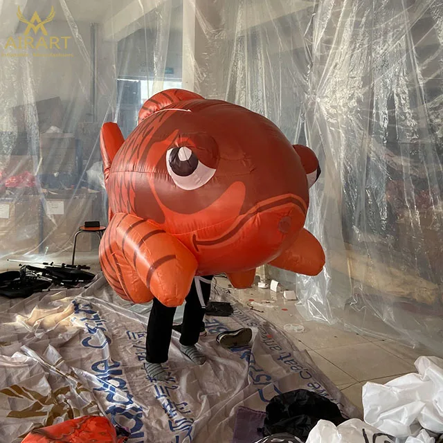 Рекламное украшение для мероприятий новый дизайн надувной костюм рыбы discus парада