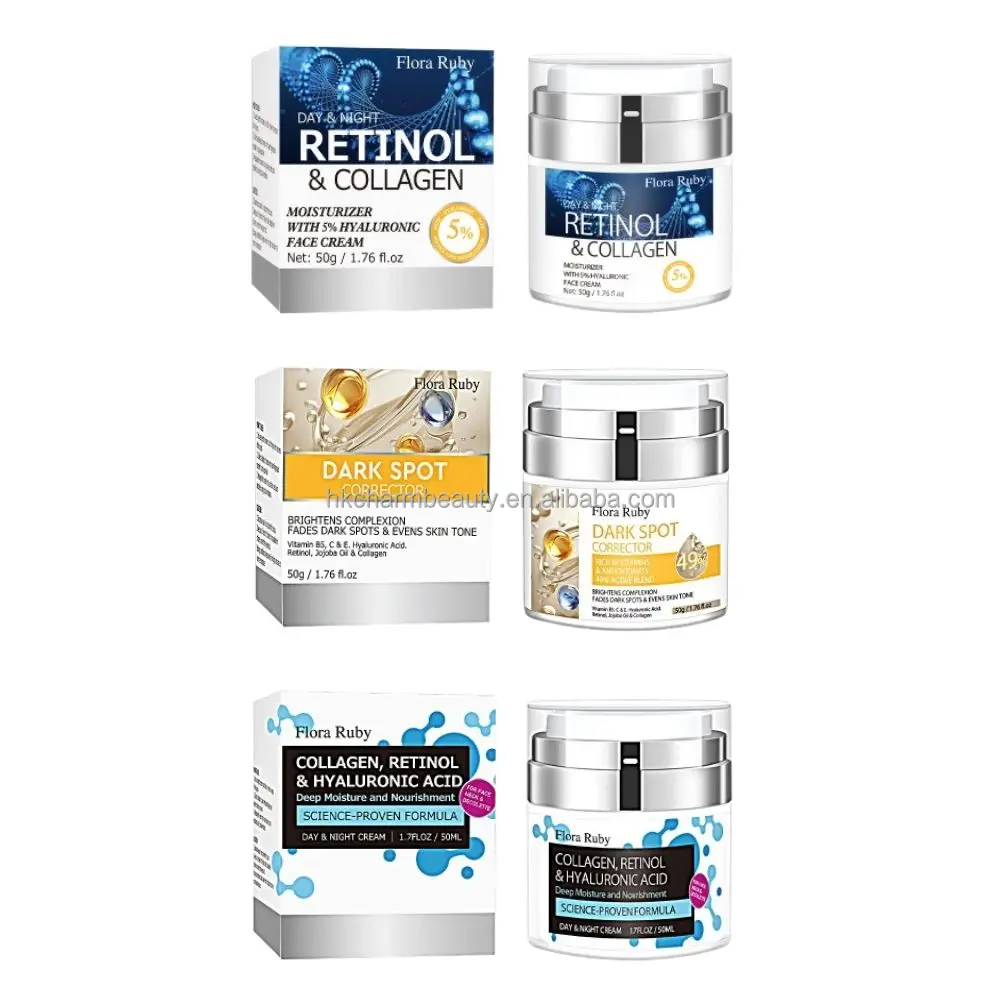 korean 5% hyaluronic acid retinol collagen anti aging face skin care whitening facial cream lotion Moisturizer for glowing skin
