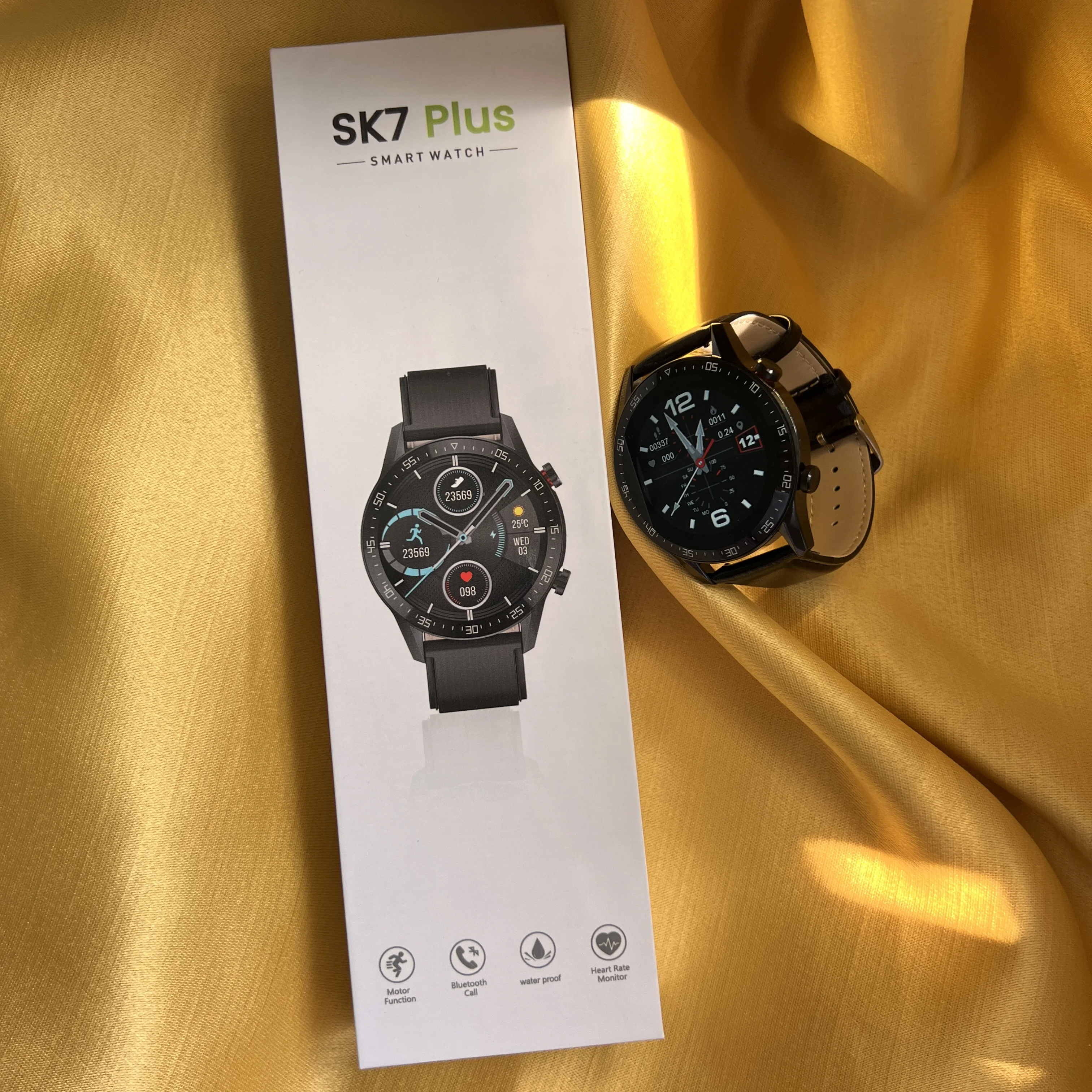 SZOS App SK7 Plus Smart Watch Men 1.28 Inch 240x240 Heart Rate Blood Pressure Blood Oxygen Mp3 Music Player Smartwatch