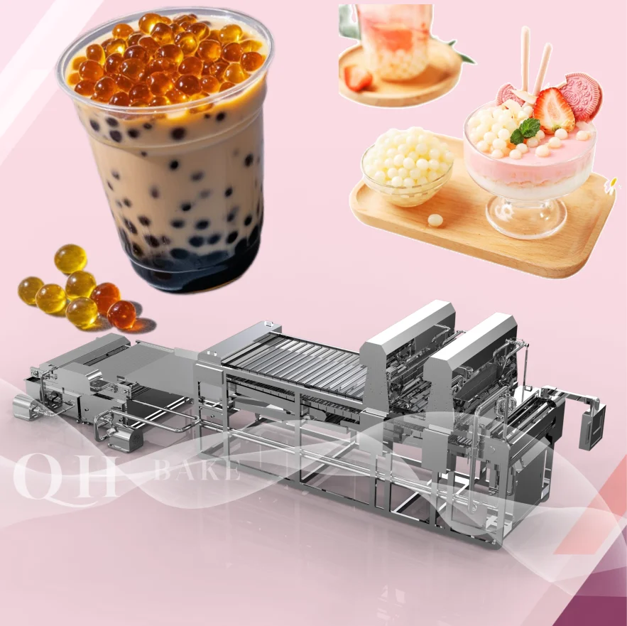 Automatic dropping popping bursting boba production line Agar crystal ball forming machine for bubble tea drinks