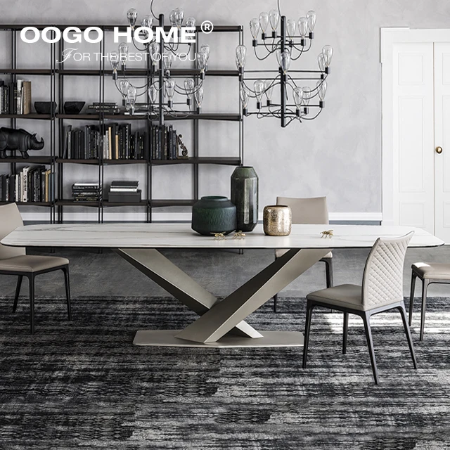 
New design stainless steel frame dining table furniture 
