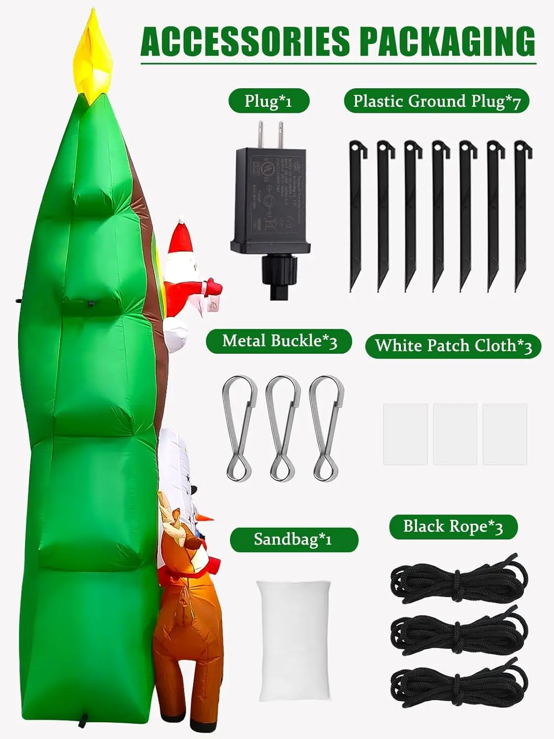 Factory Custom 10FT Christmas Inflatable Tree House with Snowman Santa Claus Outdoor Lawn Yard Christmas Inflatable Decoration