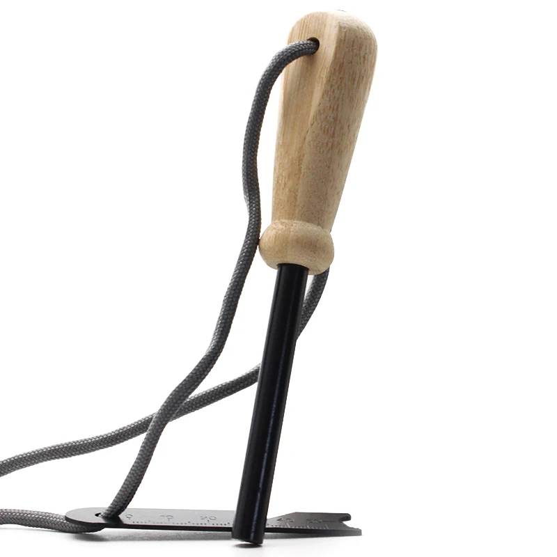 Survival Tinder Paracord EDC Accessories Waterproof Natural Bamboo Handle Fire Ferro Rod Starter for Wildness