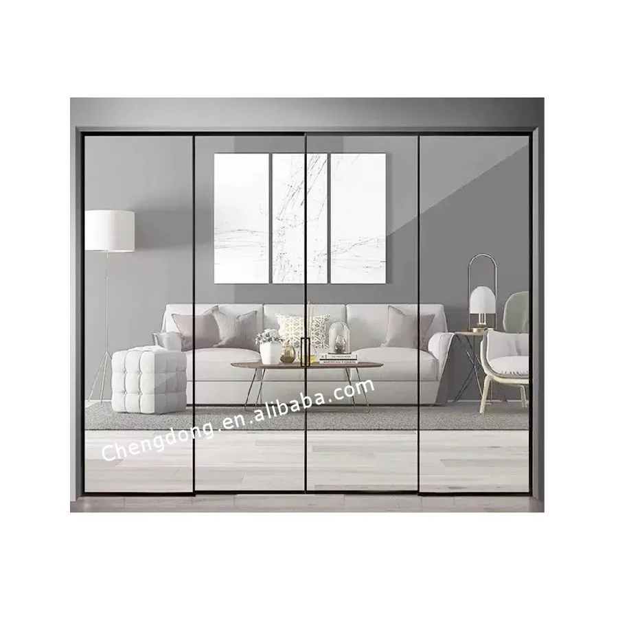 
Australia standard exterior patio 3 panel double glazed triple tempered glass floor to ceiling large sliding doors 