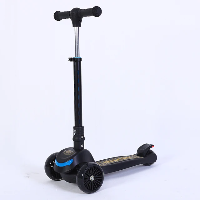 Handle Three Wheel Kids Scooter Wholesale Led Light Blue Body Plastic Origin kids toy