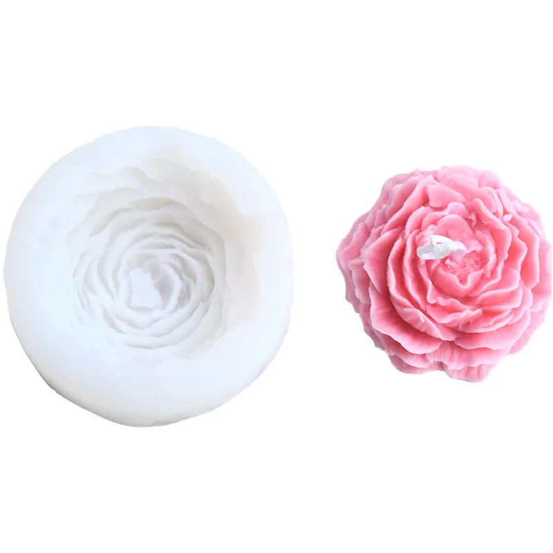 BPA free Flower Fondant Silicone Mold for Handmade Cake Decoration Peony Flower Silicone Soap Molds 3D Resin Candle Molds