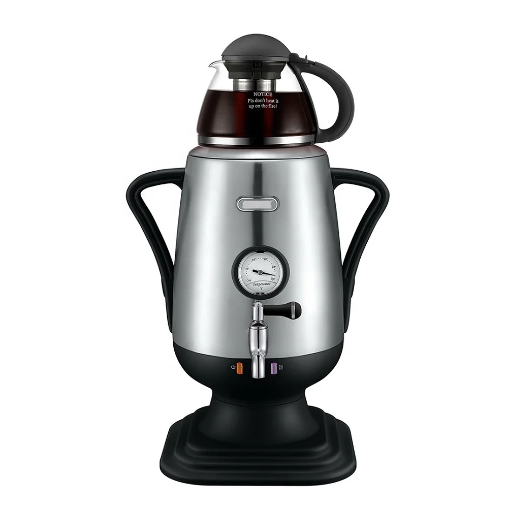 3.2L 1950W Kitchen Appliance Samovar Tea Maker Glass Ceramic Tea Pot Russian Turkish Digital Stainless Steel with 1L or 0.5L 220
