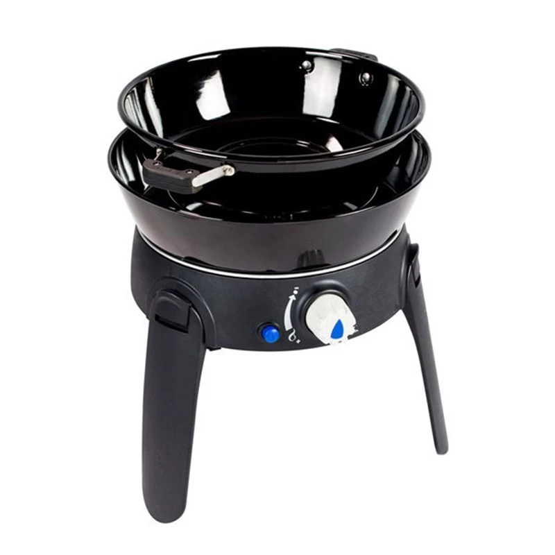 luxury all-in-one gas barbecue with a large cooking surface of 46 cm The powerful stainless steel burner gas bbq grill