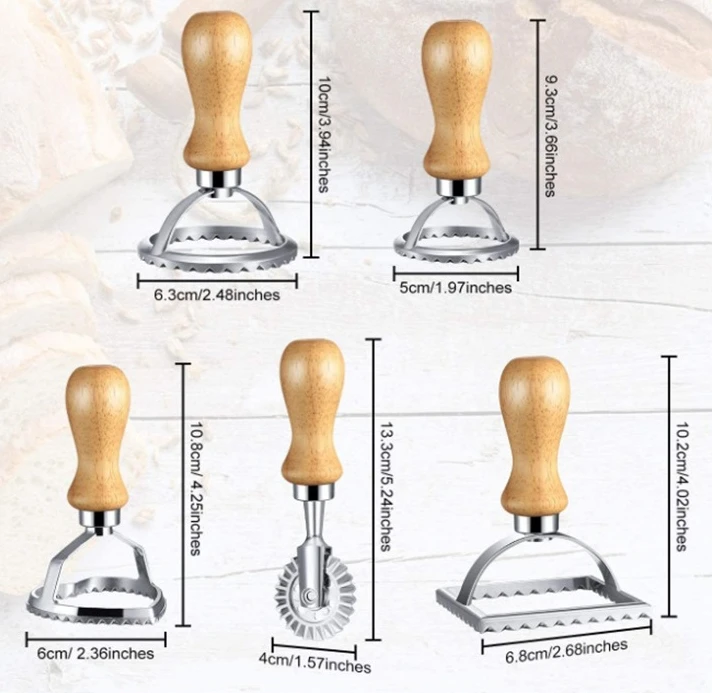 Household circular dumpling machine wheel heart machine model with wooden handle dumpling knife