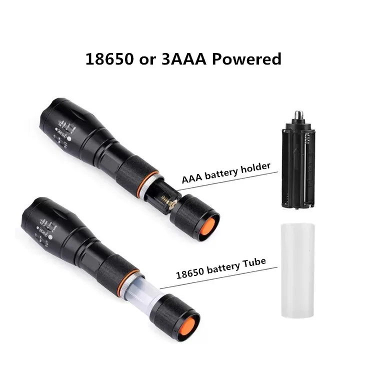 High quality Ningbo18650 Battery Rechargeable Torch Light 1km 1000m led High Power Lamp Waterproof led Tactical Flashlights