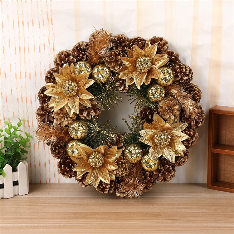 
2020 new design christmas wreath garland for christmas hanging Ornaments 